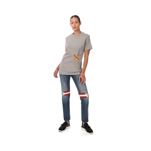 FACETASM | W Tape Basic T-Shirt Grey - Concrete
