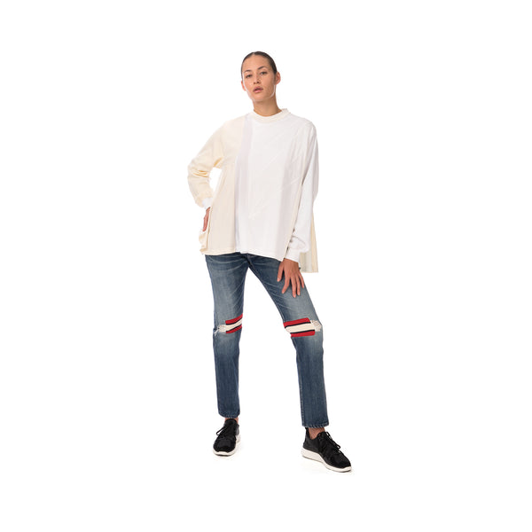FACETASM | W T-Shirt White - Concrete