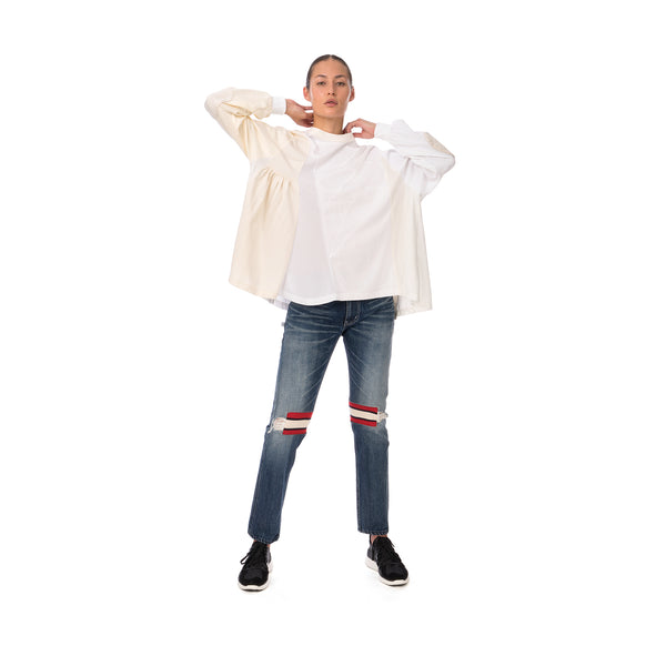 FACETASM | W T-Shirt White - Concrete