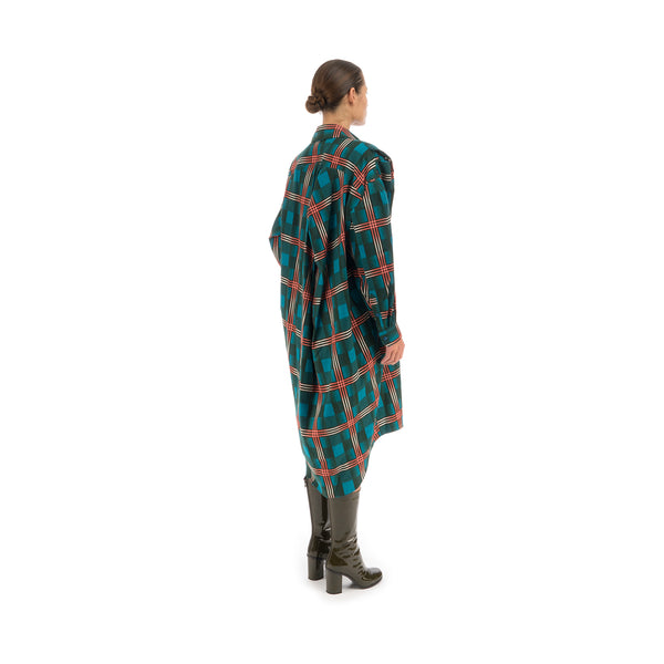 FACETASM | Wave Shirt Dress Green - Concrete