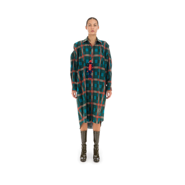FACETASM | Wave Shirt Dress Green - Concrete