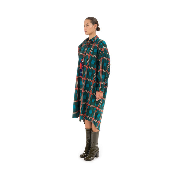 FACETASM | Wave Shirt Dress Green - Concrete