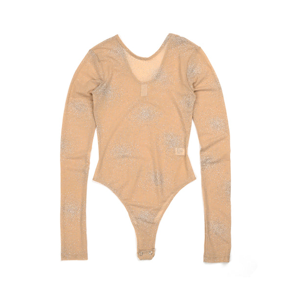 FANTABODY 'Erika' L/S Body Tulle Strass Body Nude - Concrete
