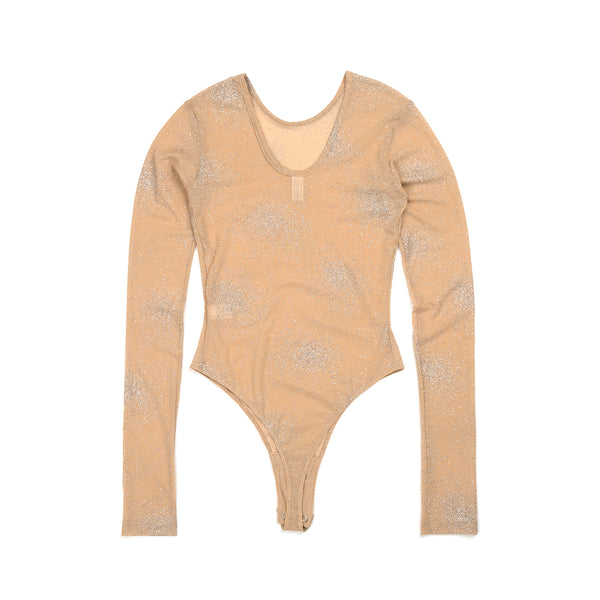 FANTABODY 'Erika' L/S Body Tulle Strass Body Nude - Concrete