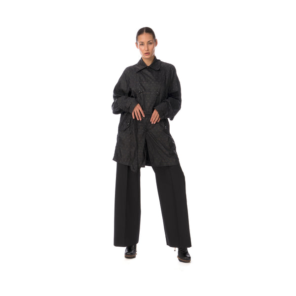 Final Home | Coat All Over Print Logo Black - Concrete