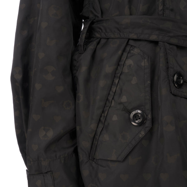 Final Home | Coat All Over Print Logo Black - Concrete