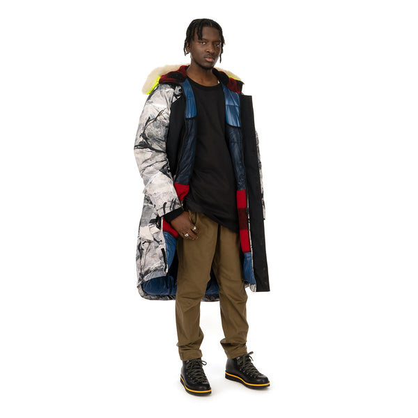Griffin | Reversible Sleeping Bag Coat Snow Camo / Black - Concrete