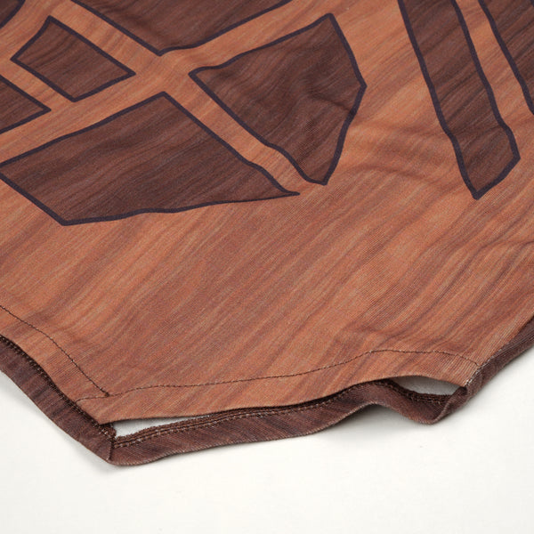 Ground Zero | Geometric Wood Print T-Shirt Wood - Concrete