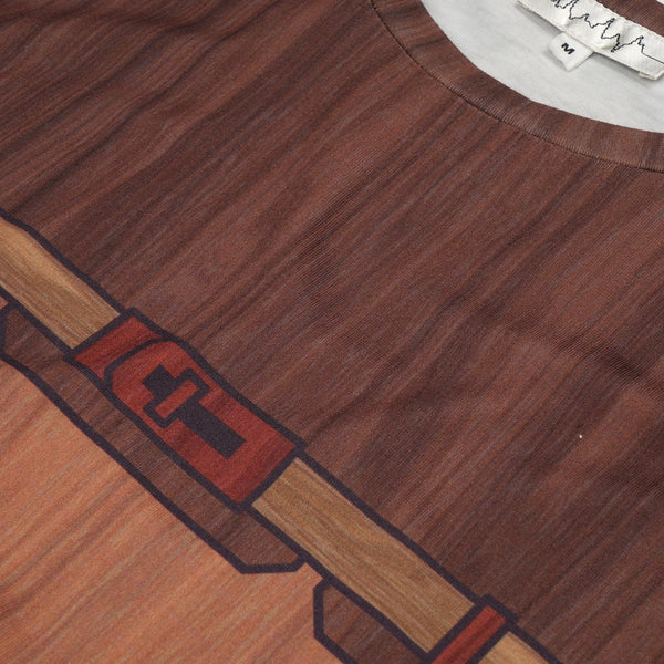 Ground Zero | Geometric Wood Print T-Shirt Wood - Concrete