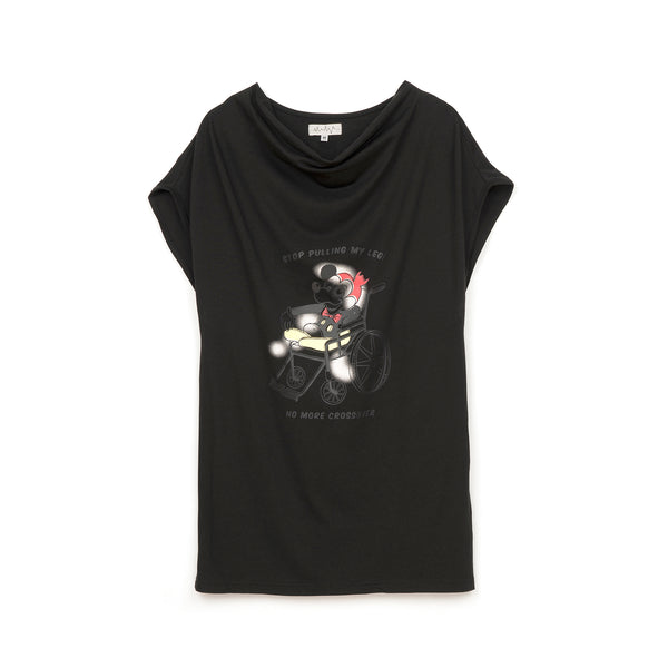 Ground Zero | No More Crossover Drappy Tee Dress Black - Concrete