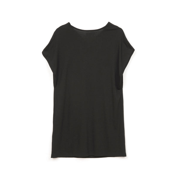 Ground Zero | No More Crossover Drappy Tee Dress Black - Concrete
