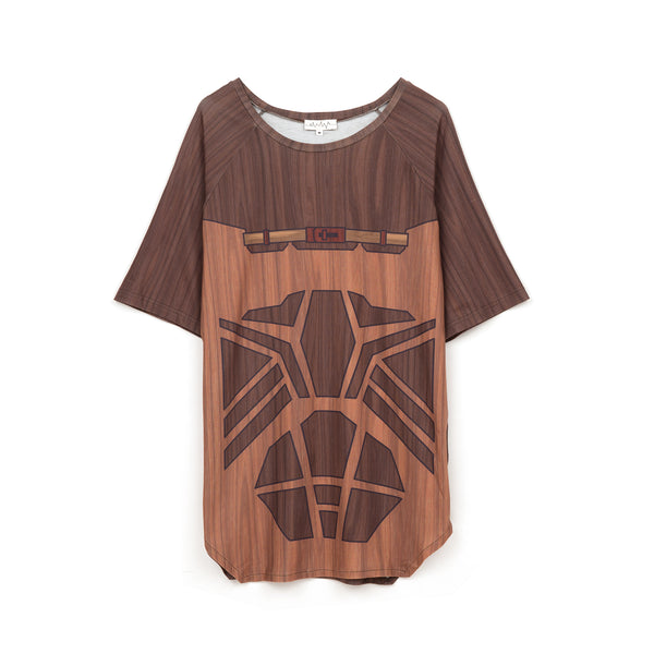 Ground Zero | Geometric Wood Print T-Shirt Wood - Concrete