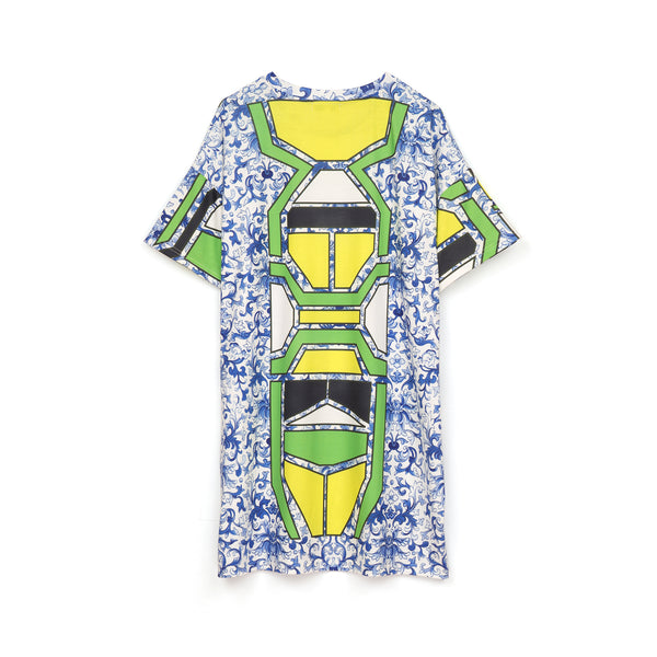 Ground Zero | Chinese Floral Print Oversized T-Shirt - Concrete