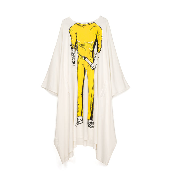 Ground Zero | Yellow Bruce L. Oversized T-Shirt Cape - Concrete