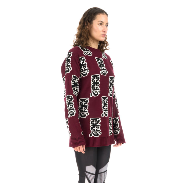 Ground Zero | Furious Pattern Jacquard Sweater Burgundy - Concrete