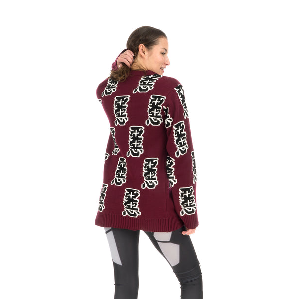 Ground Zero | Furious Pattern Jacquard Sweater Burgundy - Concrete