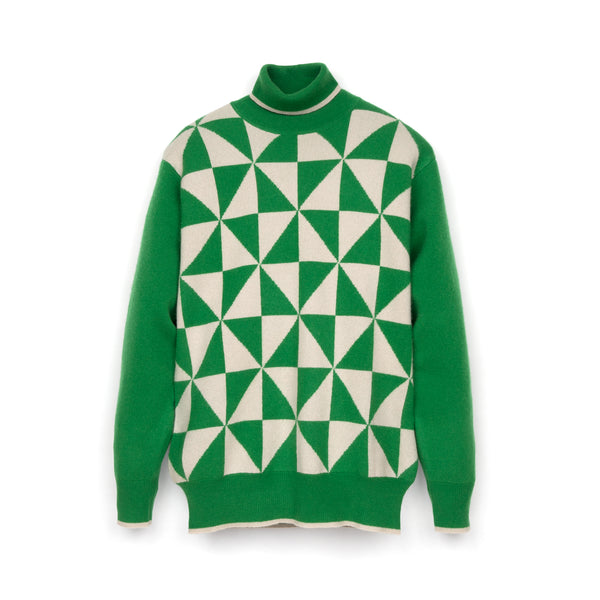 Haversack | Cashmere Turtleneck Beige/Green 431802-43 - Concrete