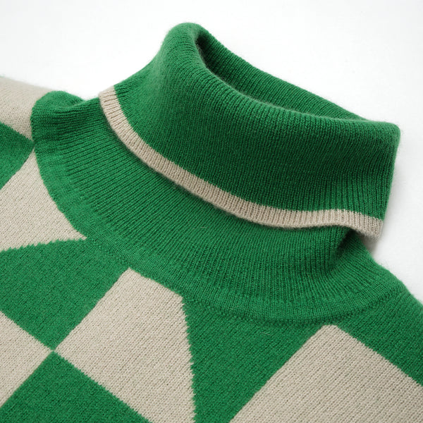Haversack | Cashmere Turtleneck Beige/Green 431802-43 - Concrete
