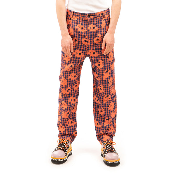 Henrik Vibskov | Men's Piano Pants Orange Blue - Concrete