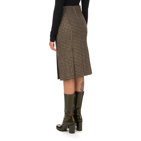 Hope | Pipe Skirt Beige Duo Check - Concrete