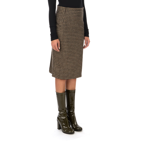 Hope | Pipe Skirt Beige Duo Check - Concrete