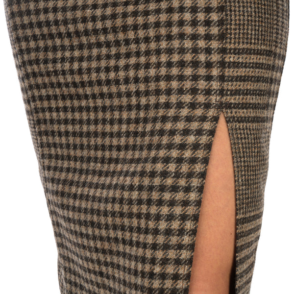 Hope | Pipe Skirt Beige Duo Check - Concrete