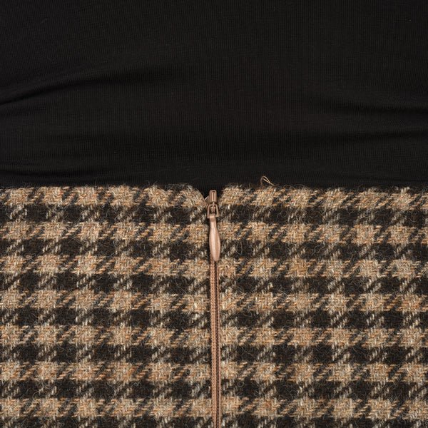 Hope | Pipe Skirt Beige Duo Check - Concrete