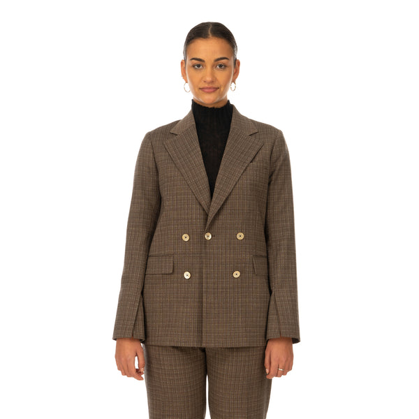 Hope | Dux Blazer Brown Melange - Concrete