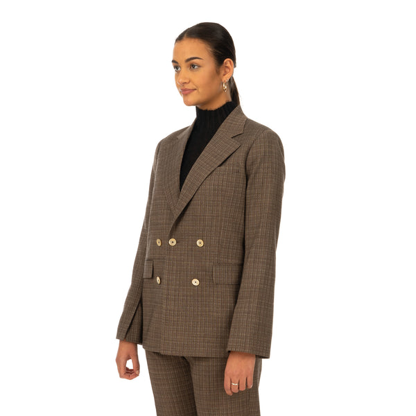 Hope | Dux Blazer Brown Melange - Concrete
