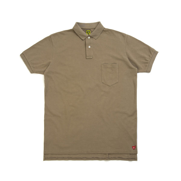 Human Made Big Polo Shirt Beige - Concrete