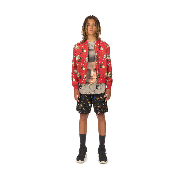 IH NOM UH NIT | Garden Print Bomber Twill Red - Concrete