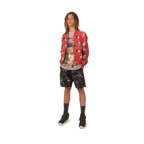 IH NOM UH NIT | Garden Print Bomber Twill Red - Concrete
