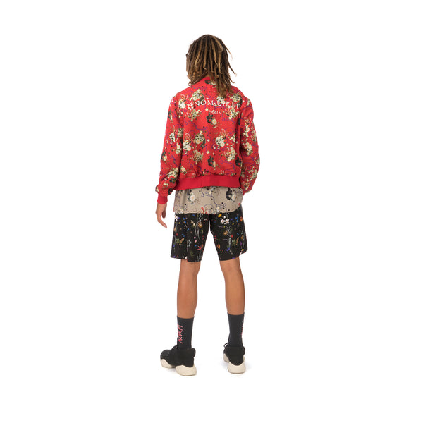 IH NOM UH NIT | Garden Print Bomber Twill Red - Concrete