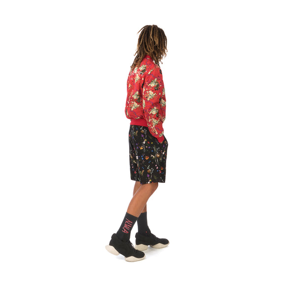 IH NOM UH NIT | Garden Print Bomber Twill Red - Concrete