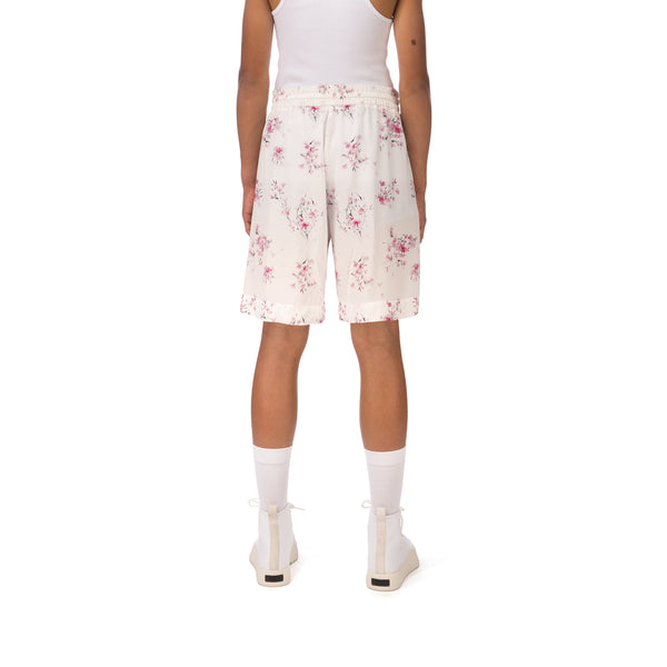 IH NOM UH NIT | Twill Cherry Blossom Print Shorts White - Concrete