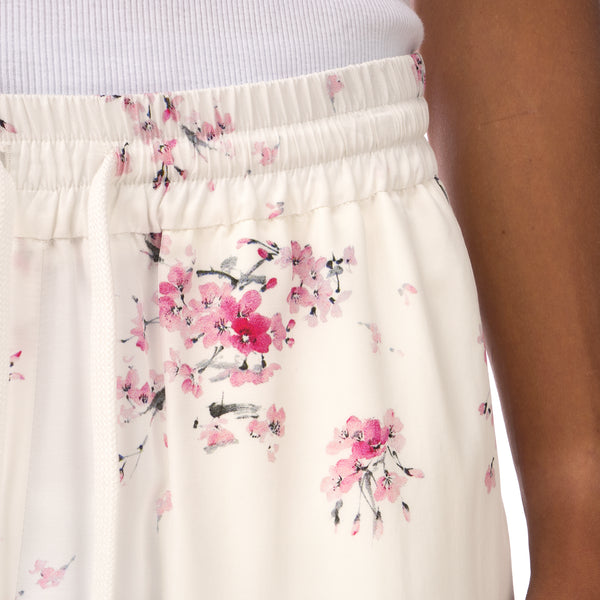 IH NOM UH NIT | Twill Cherry Blossom Print Shorts White - Concrete