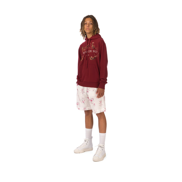 IH NOM UH NIT | Embroidered Koi Fish Hoodie Deep Red - Concrete