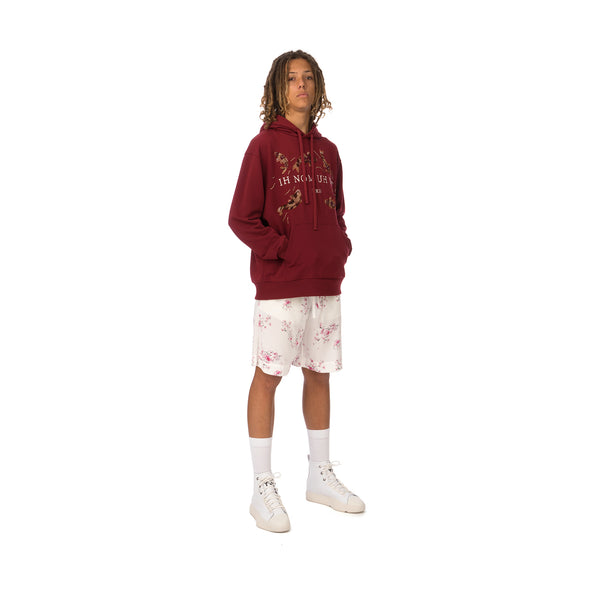 IH NOM UH NIT | Embroidered Koi Fish Hoodie Deep Red - Concrete