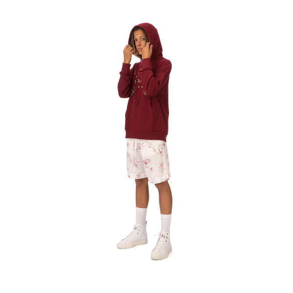 IH NOM UH NIT | Embroidered Koi Fish Hoodie Deep Red - Concrete