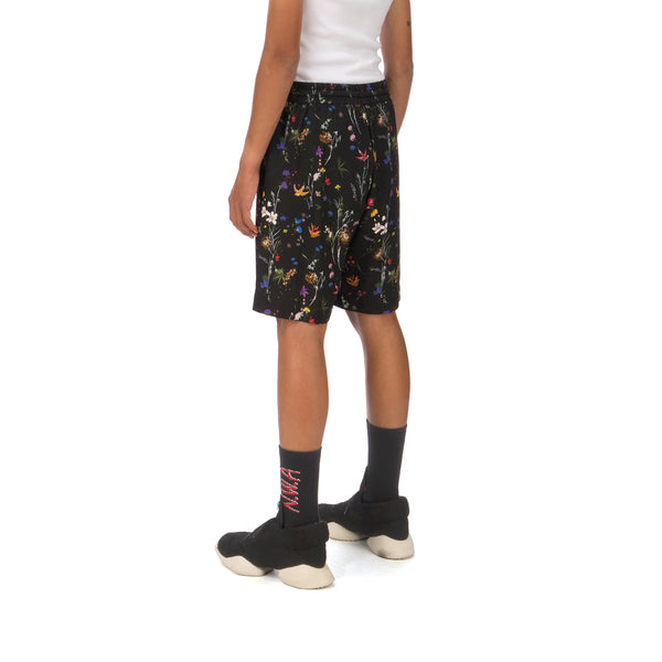IH NOM UH NIT | Flowery Print Shorts Twill Black - Concrete