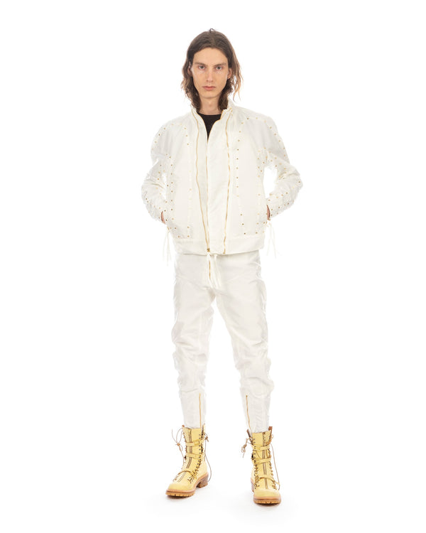 KANGHYUK | Airbag Stud Biker Jacket Off White - Concrete