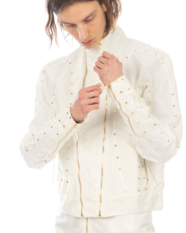 KANGHYUK | Airbag Stud Biker Jacket Off White - Concrete