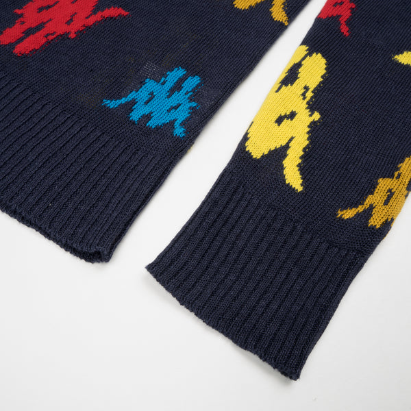 Kappa x Danilo Paura 'Abel' Jaquard Sweater Navy - Concrete
