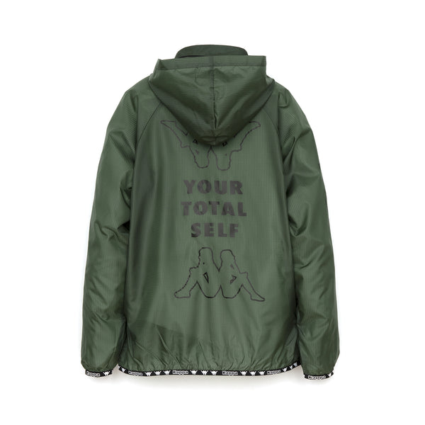 Kappa x A.Four Labs x Shauna T (P.A.M.) Hooded Coach Jacket Olive Drab - Concrete