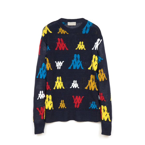 Kappa x Danilo Paura 'Abel' Jaquard Sweater Navy - Concrete