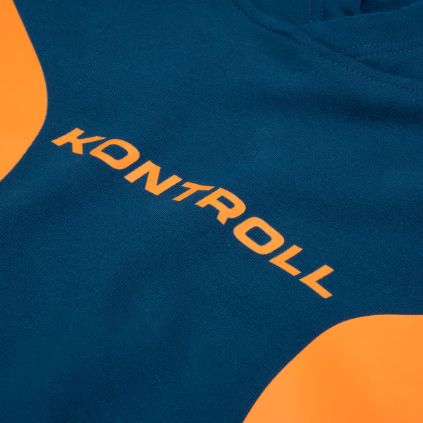 Kappa Kontroll Flames Hoodie Blue Opal / Orange - Concrete