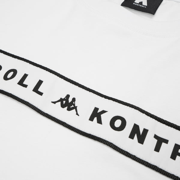 Kappa Kontroll Banda Chest T-Shirt Grey Silver - White - Concrete