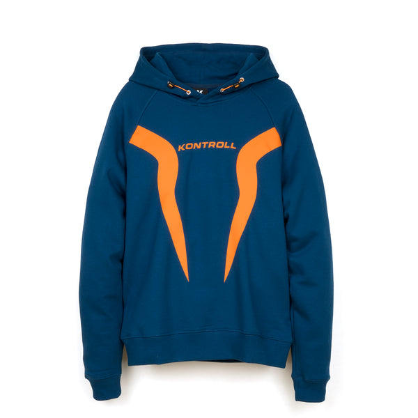 Kappa Kontroll Flames Hoodie Blue Opal / Orange - Concrete