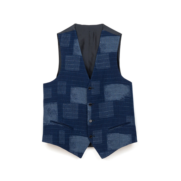 LC23 | Patchwork Gilet Blue - Concrete