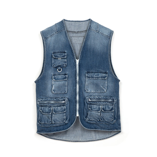 LC23 | Multitasca Denim Gilet Blue - Concrete